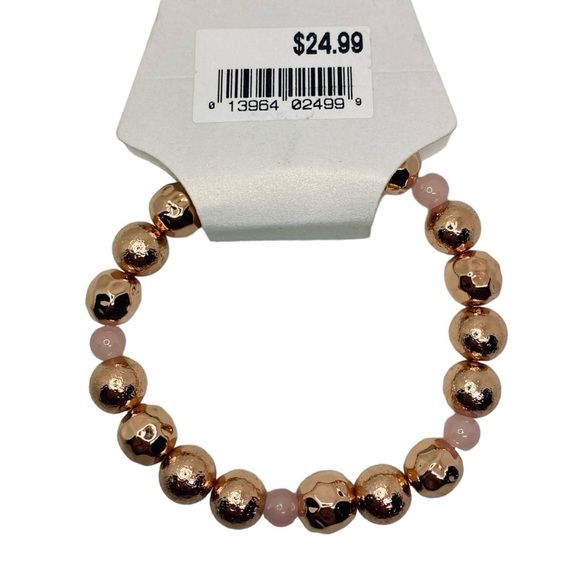 Draper’s & Damon’s Rose Gold Pink Elastic Bead Bracelet New With Tags - Picture 4 of 4